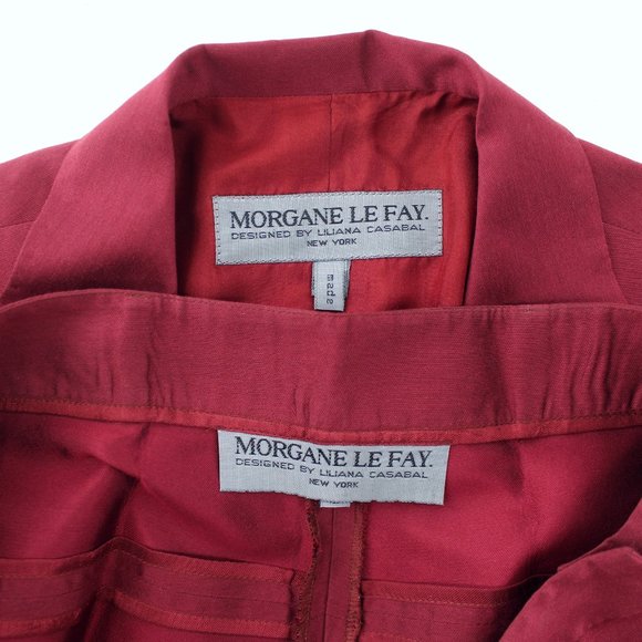 Morgane Le Fay Suit 2 PC Set Long Jacket Pants Silk Cotton Statement Piece 8 - Picture 5 of 16